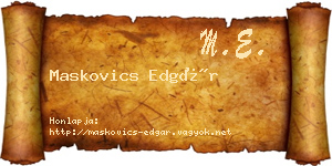 Maskovics Edgár névjegykártya